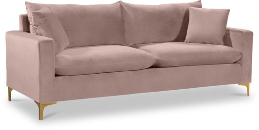 Meridian Furniture - Naomi Pink Velvet Sofa - 633Pink-S veiw 1