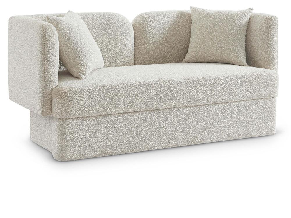 Meridian Furniture - Marcel Cream Boucle Fabric Loveseat - 616Cream-L veiw 1