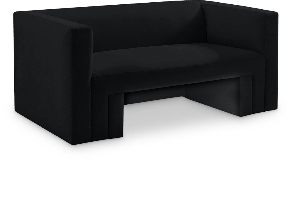 Meridian Furniture - Henson Black Velvet Loveseat - 665Black-L veiw 1