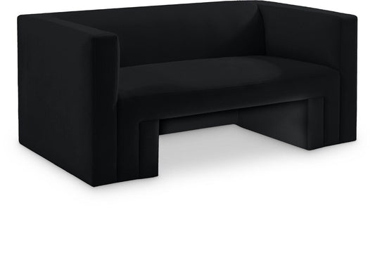 Meridian Furniture - Henson Black Velvet Loveseat - 665Black-L veiw 1