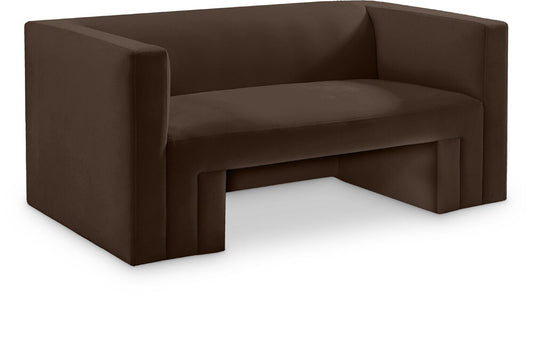 Meridian Furniture - Henson Brown Velvet Loveseat - 665Brown-L veiw 1