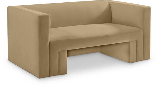 Meridian Furniture - Henson Camel Velvet Loveseat - 665Camel-L veiw 1