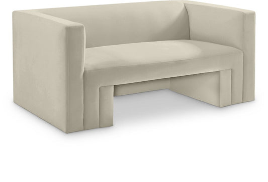 Meridian Furniture - Henson Cream Velvet Loveseat - 665Cream-L veiw 1