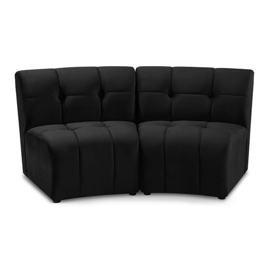 Meridian Furniture - Limitless Black Velvet 2pc. Modular Sectional - 645Black-2PC veiw 1