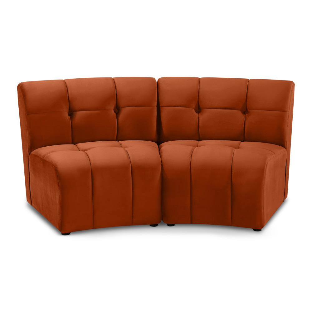 Meridian Furniture - Limitless Cognac Velvet 2pc. Modular Sectional - 645Cognac-2PC veiw 1