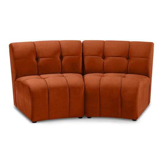 Meridian Furniture - Limitless Cognac Velvet 2pc. Modular Sectional - 645Cognac-2PC veiw 1