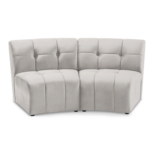 Meridian Furniture - Limitless Cream Velvet 2pc. Modular Sectional - 645Cream-2PC veiw 1