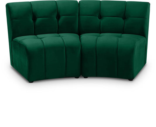 Meridian Furniture - Limitless Green Velvet 2pc. Modular Sectional - 645Green-2PC veiw 1