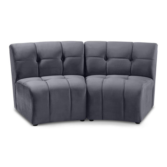 Meridian Furniture - Limitless Grey Velvet 2pc. Modular Sectional - 645Grey-2PC veiw 1