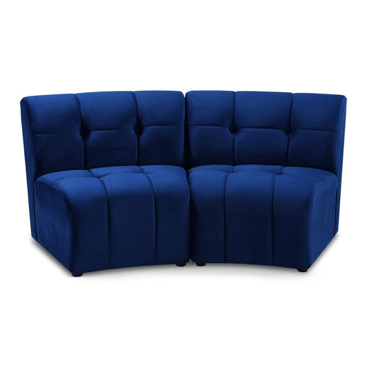 Meridian Furniture - Limitless Navy Velvet 2pc. Modular Sectional - 645Navy-2PC veiw 1