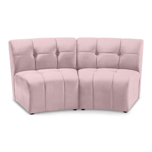 Meridian Furniture - Limitless Pink Velvet 2pc. Modular Sectional - 645Pink-2PC veiw 1