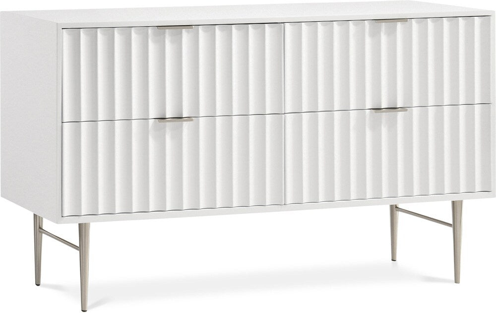 Meridian Furniture - Modernist White Gloss Dresser - 802White-D veiw 1