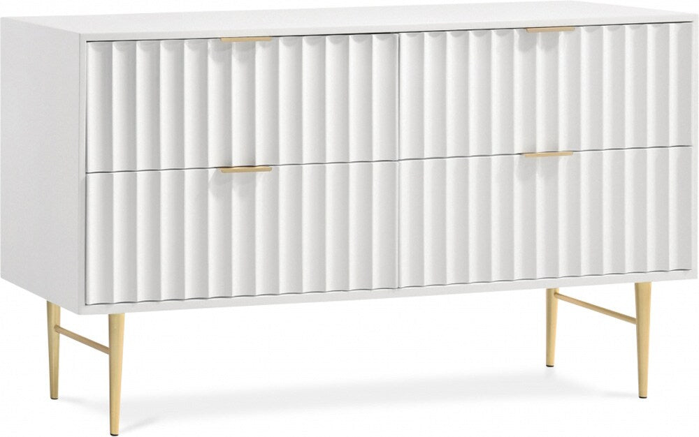 Meridian Furniture - Modernist White Gloss Dresser - 801White-D veiw 1