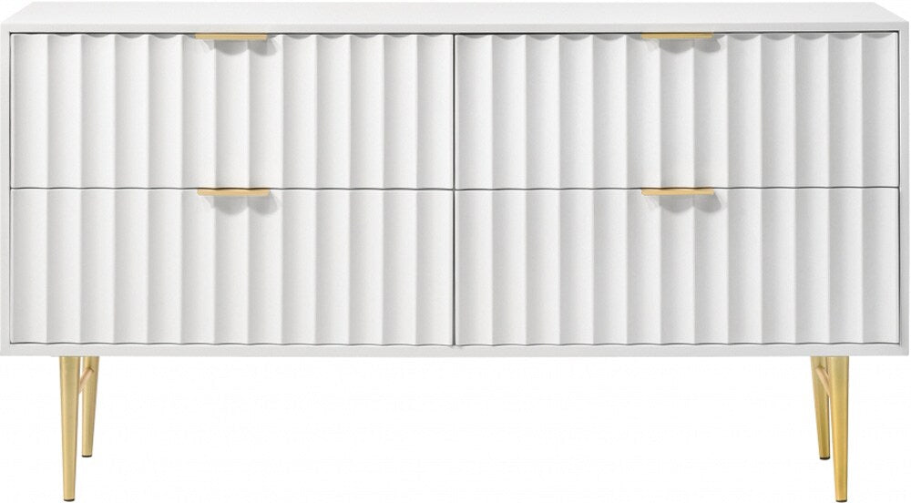 Meridian Furniture - Modernist White Gloss Dresser - 801White-D veiw 2