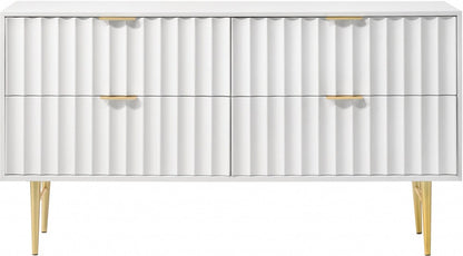 Meridian Furniture - Modernist White Gloss Dresser - 801White-D veiw 2