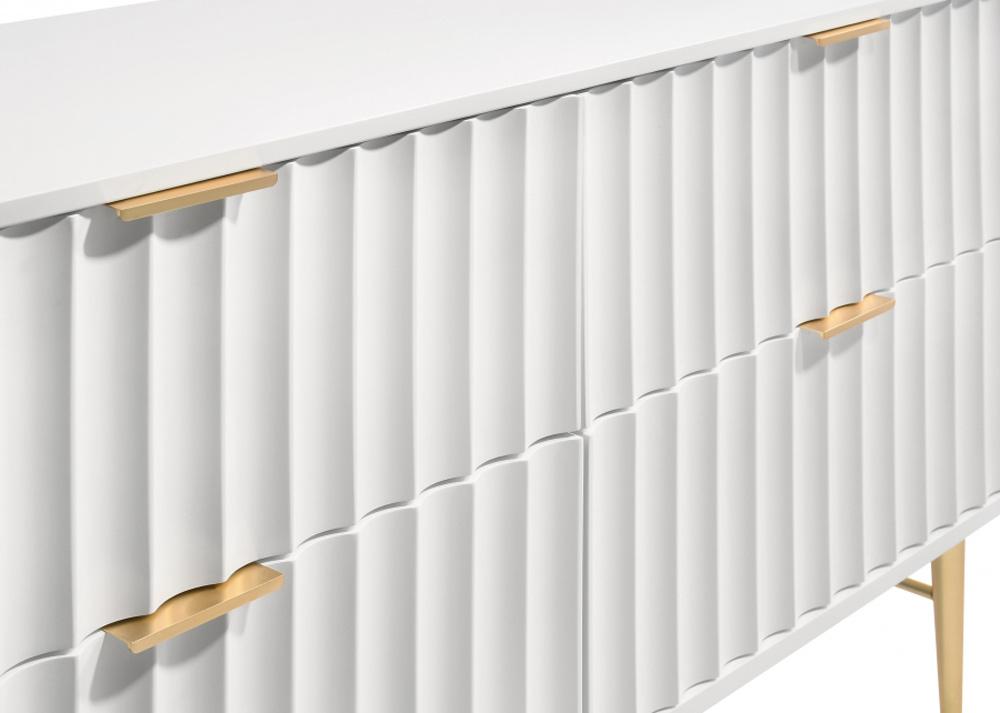Meridian Furniture - Modernist White Gloss Dresser - 801White-D veiw 4