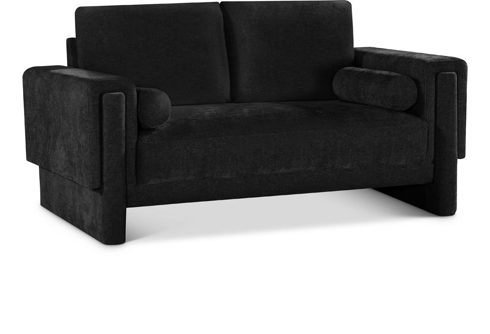 Meridian Furniture - Madeline Black Chenille Fabric Loveseat - 152Black-L veiw 1