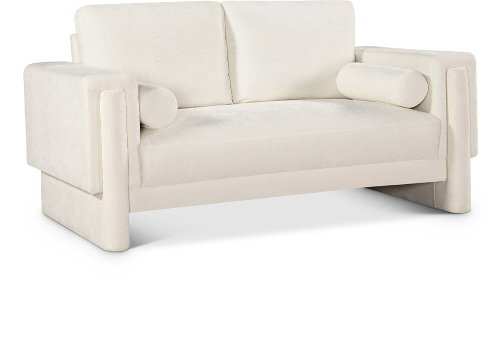 Meridian Furniture - Madeline Cream Chenille Fabric Loveseat - 152Cream-L veiw 1