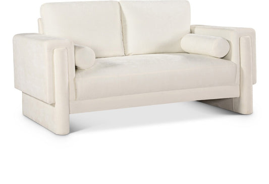 Meridian Furniture - Madeline Cream Chenille Fabric Loveseat - 152Cream-L veiw 1