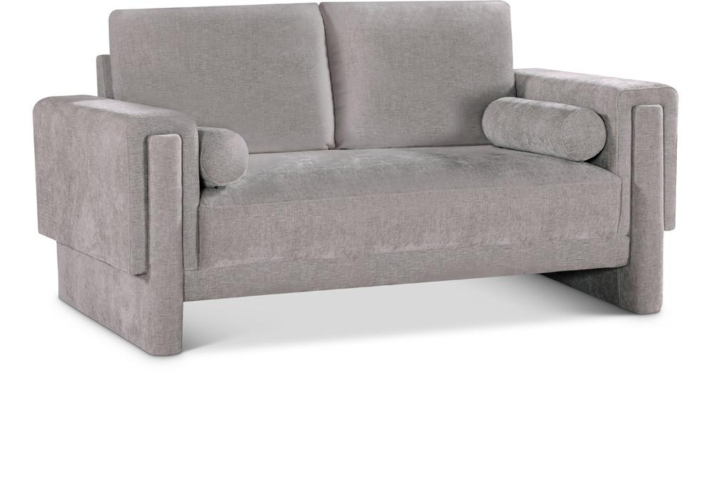 Meridian Furniture - Madeline Grey Chenille Fabric Loveseat - 152Grey-L veiw 1