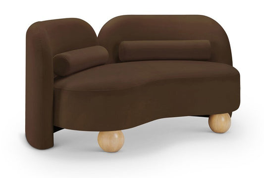 Meridian Furniture - Daphne Brown Velvet Loveseat - 44002Brown-L veiw 1