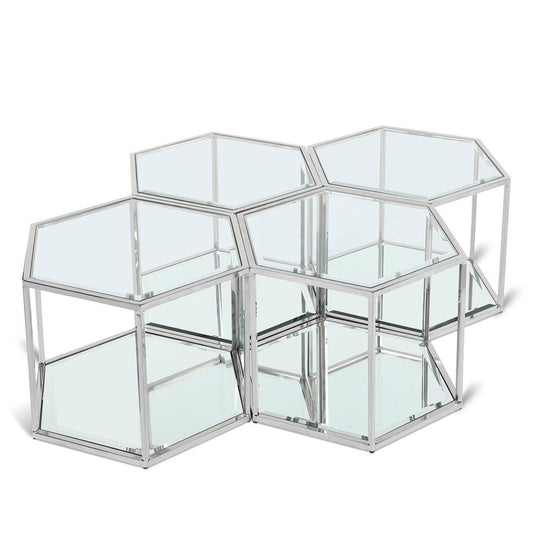 Meridian Furniture - Sei Chrome Coffee Table - 4pc - 206-CT-4PC veiw 1