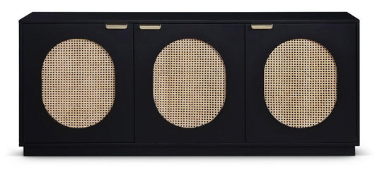 Meridian Furniture - Cane Black Sideboard/Buffet - 336Black veiw 1