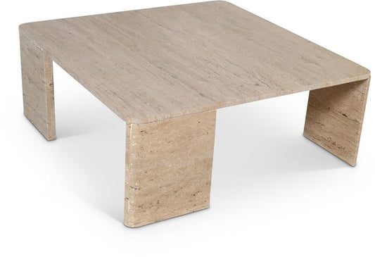 Meridian Furniture - Livorno Travertine Coffee Table - 99007Travertine-CT veiw 1