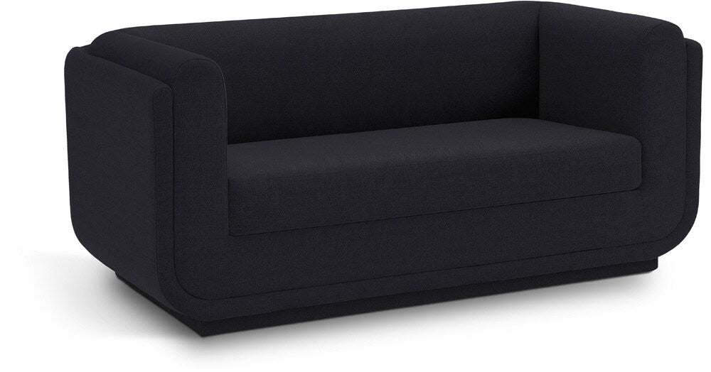 Meridian Furniture - Kimora Black Linen Textured Fabric Loveseat - 151Black-L veiw 1