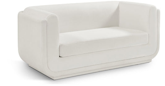 Meridian Furniture - Kimora Cream Linen Textured Fabric Loveseat - 151Cream-L veiw 1