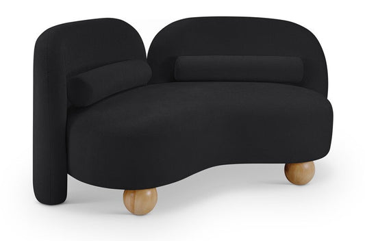 Meridian Furniture - Daphne Black Chenille Fabric Loveseat - 44001Black-L veiw 1