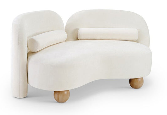 Meridian Furniture - Daphne Cream Chenille Fabric Loveseat - 44001Cream-L veiw 1