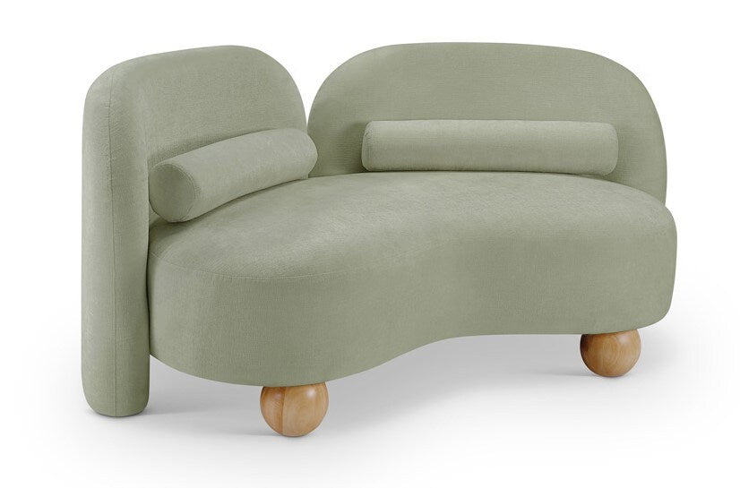Meridian Furniture - Daphne Mint Chenille Fabric Loveseat - 44001Mint-L veiw 1