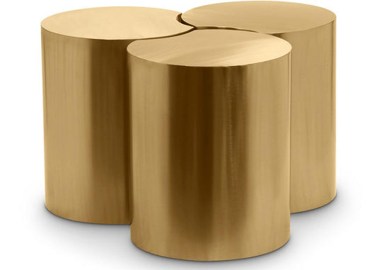 Meridian Furniture - Dimple Gold Coffee Table - 3Pc - 99081Gold-3C veiw 1