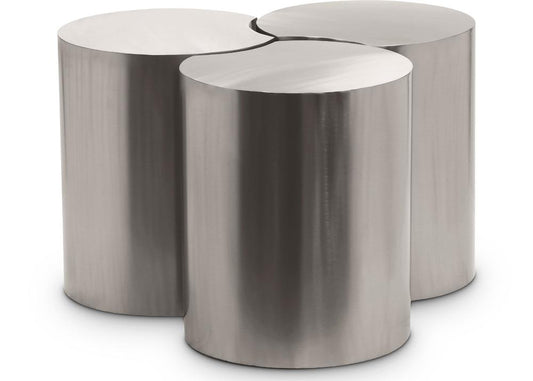 Meridian Furniture - Dimple Silver Coffee Table - 3Pc - 99081Silver-3C veiw 1