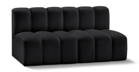 Meridian Furniture - Arc Black Vegan Leather Modular Sofa - 2Pc - 101Black-S2A veiw 1