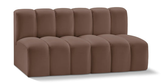 Meridian Furniture - Arc Brown Vegan Leather Modular Sofa - 2Pc - 101Brown-S2A veiw 1