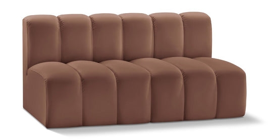Meridian Furniture - Arc Cognac Vegan Leather Modular Sofa - 2Pc - 101Cognac-S2A veiw 1