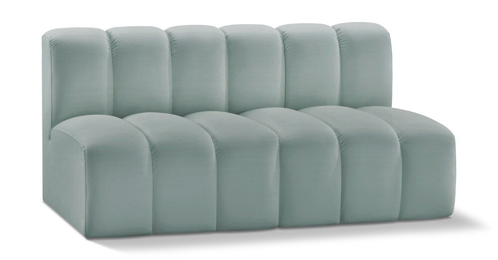 Meridian Furniture - Arc Mint Green Vegan Leather Modular Sofa - 2Pc - 101Mint-S2A veiw 1