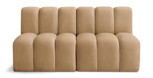 Meridian Furniture - Arc Camel Velvet Modular Sofa - 2Pc - 103Camel-S2A veiw 1