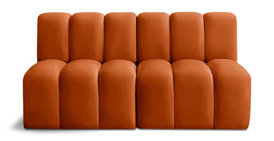 Meridian Furniture - Arc Cognac Velvet Modular Sofa - 2Pc - 103Cognac-S2A veiw 1
