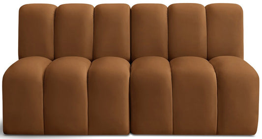 Meridian Furniture - Arc Saddle Velvet Modular Sofa - 2Pc - 103Saddle-S2A veiw 1