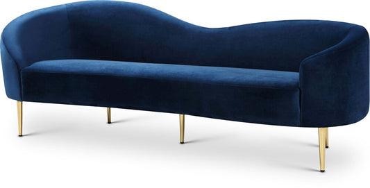 Meridian Furniture - Ritz Navy Velvet Sofa - 659Navy-S veiw 1