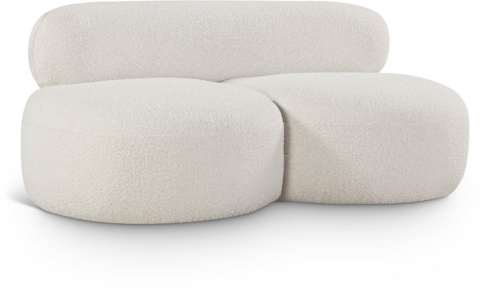 Meridian Furniture - Venti Cream Boucle Fabric Loveseat - 140Cream-L veiw 1