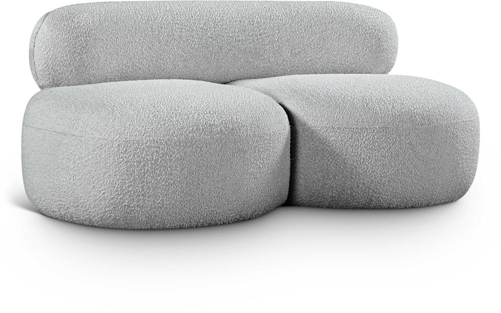 Meridian Furniture - Venti Grey Boucle Fabric Loveseat - 140Grey-L veiw 1