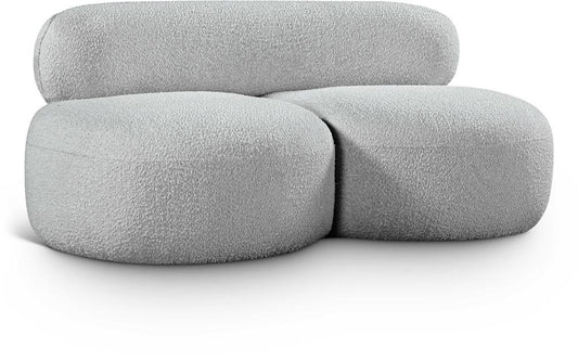 Meridian Furniture - Venti Grey Boucle Fabric Loveseat - 140Grey-L veiw 1