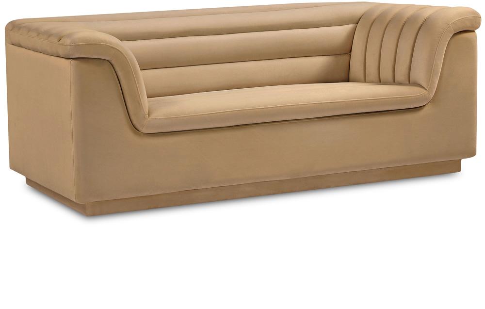 Meridian Furniture - Cascade Camel Velvet Fabric Loveseat - 192Camel-L veiw 1