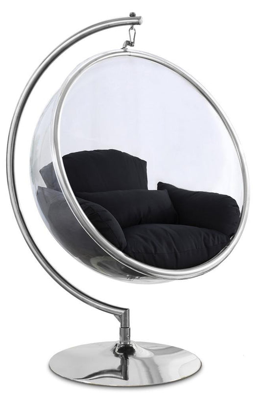Meridian Furniture - Luna Black Durable Fabric Acrylic Swing Chair - 507Black veiw 1
