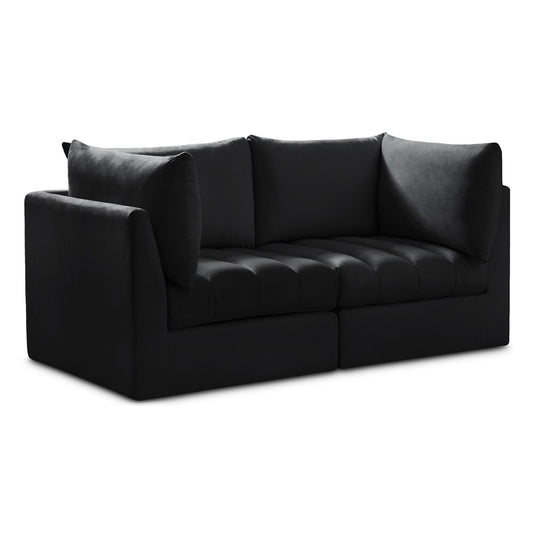 Meridian Furniture - Jacob Black Velvet Modular Sofa - 2Pc - 649Black-S66 veiw 1