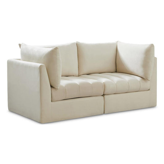 Meridian Furniture - Jacob Cream Velvet Modular Sofa - 2Pc - 649Cream-S66 veiw 1